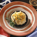 Baked Portabella with Cheddar-Garlic Mashed Potatoes