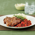 Grilled Loin Chops with Eggplant Parmigiana