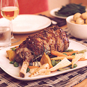 Roast Leg of Lamb with Mustard and Rosemary
